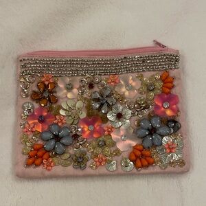 Beaded Floral Pouch